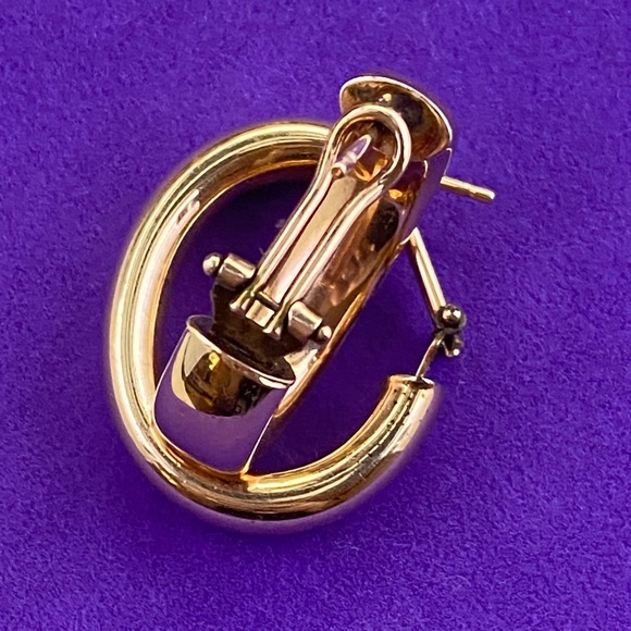 💛 Elegant Milor Rose Gold Plated Beonze Hoop Earrings - Picture 4 of 5